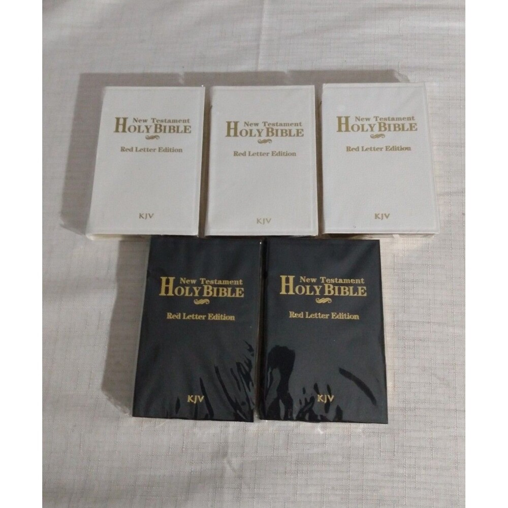 5 mini Bibles New Testament KJV 3 White 2 Black
